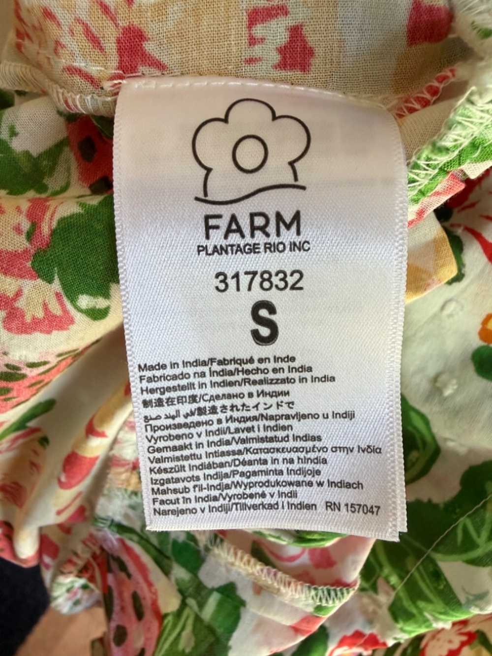 Farm Rio Cotton Floral Sketch Midi Dress | Small - Picture 6 of 6